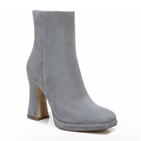 Sam Edelman Shoes - Sam Edelman Jaye River Rock Heel Booties Gray Suede Ankle Boots